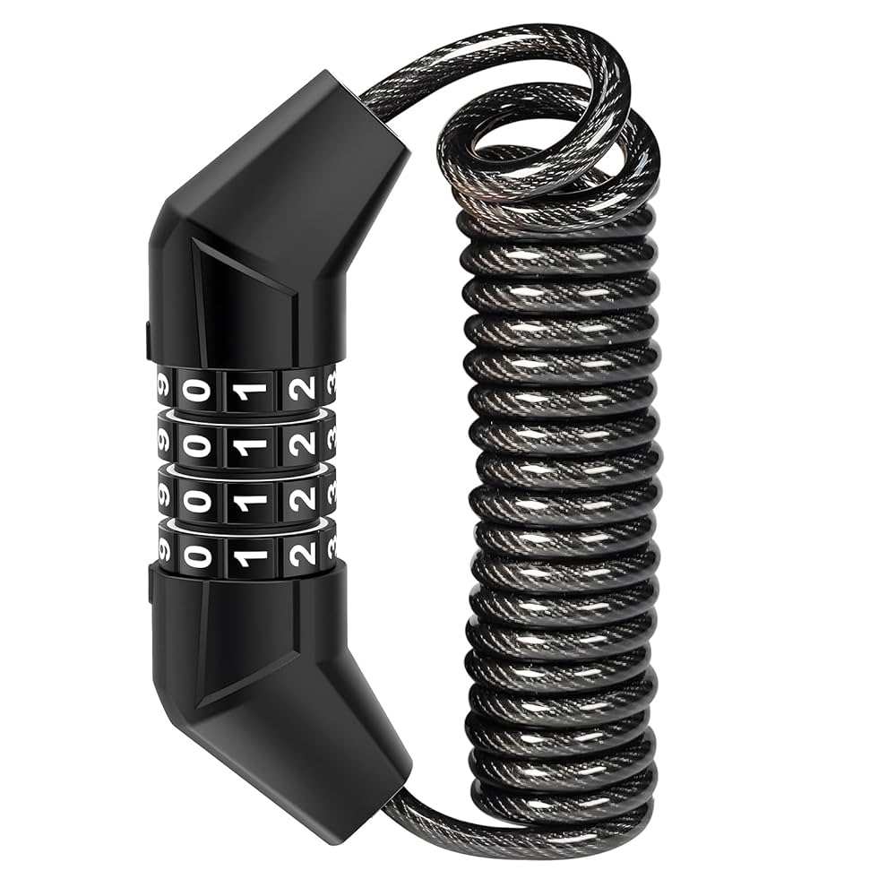 Amazon | 自転車 鍵 4桁ダイヤル式 自転車鍵 ワイヤーロック